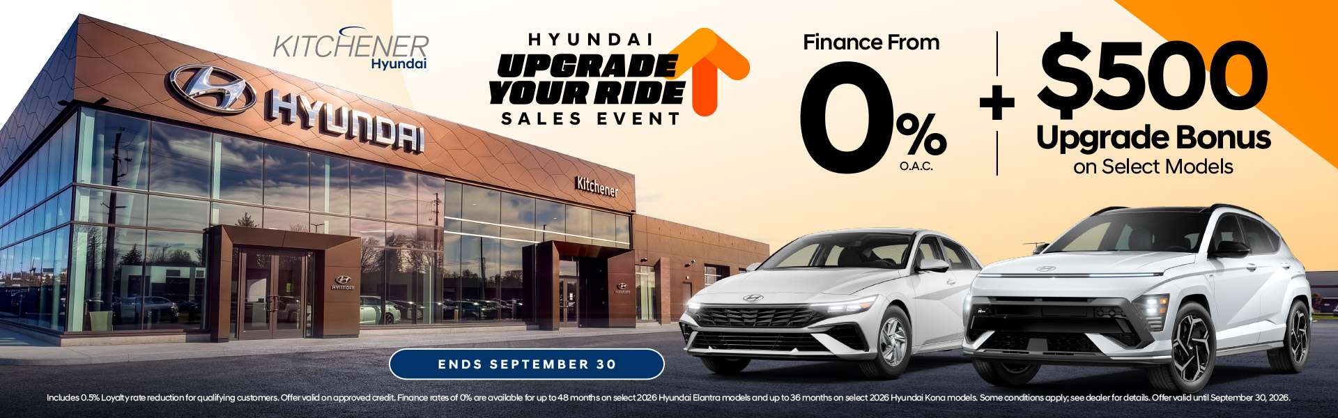 2026 Hyundai Kona and Elantra -  Finance From 0% O.A..C.
